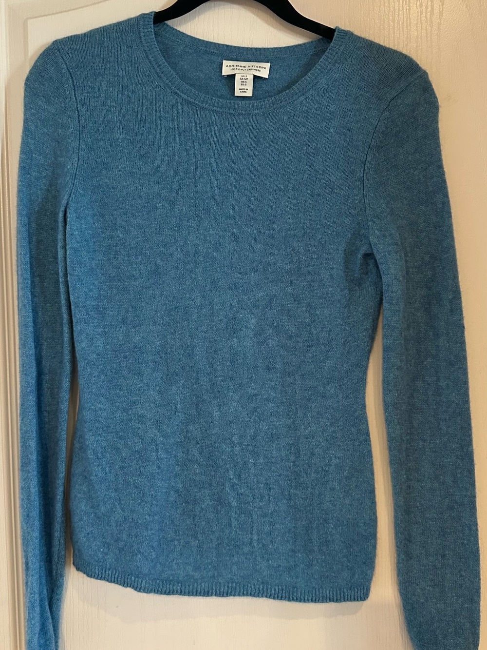 Adrienne Vittadini Light Blue Cashmere Crewneck Sweater